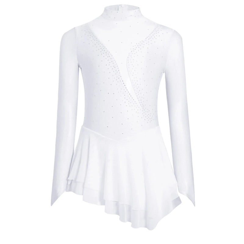 Ragazze Figura Pattinaggio su ghiaccio Vestito da balletto Palcoscenico Costume di - immagine 12