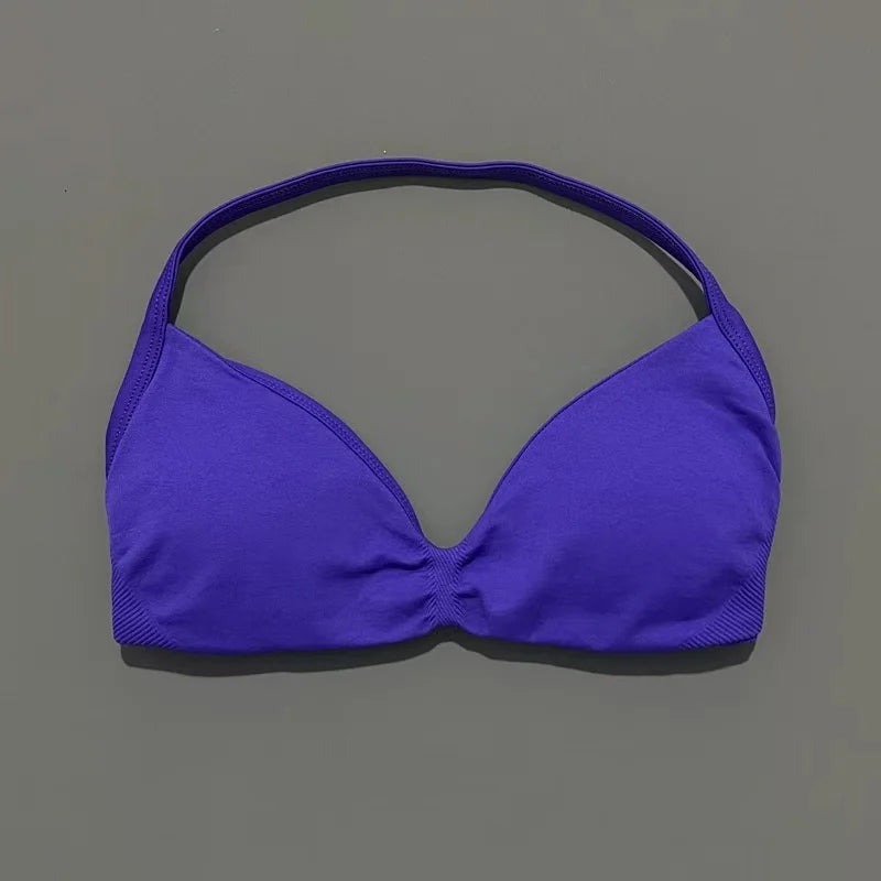 Reggiseno sportivo con spalline Intimo yoga Donna Palestra Top Corsa Esercizio senza - Ultra Violet - immagine 34