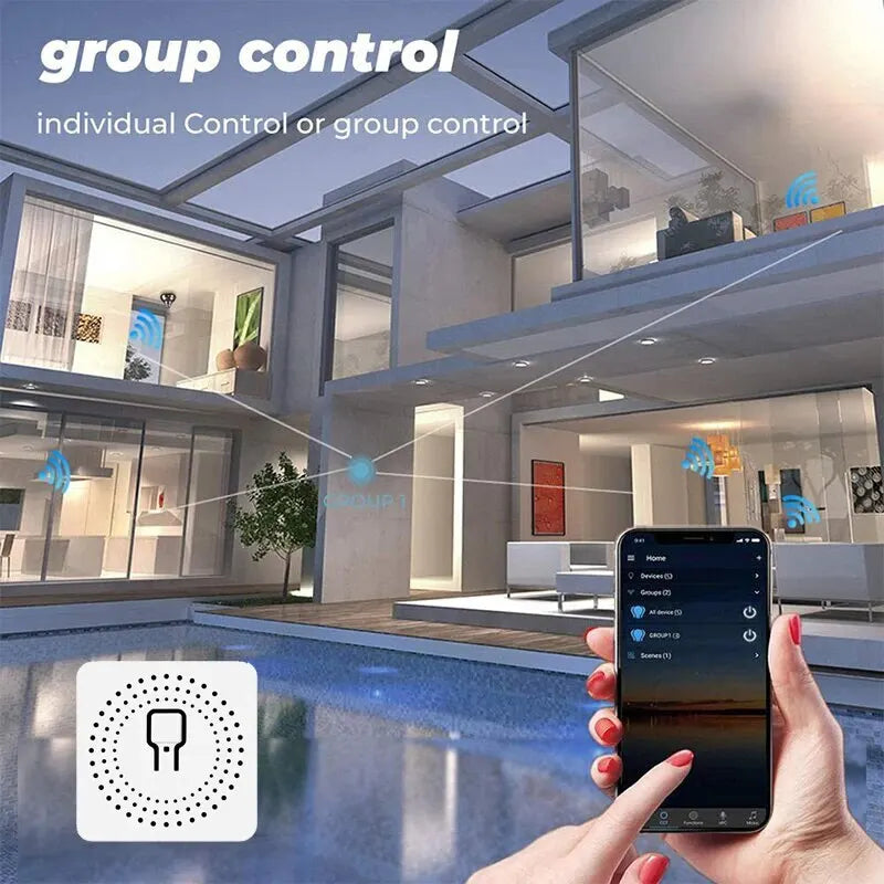 Tuya Mini 16A WiFi Switch Smart Life App Controllo bidirezionale Modulo domotico intelligente Interruttore Funziona per Alexa Google Home