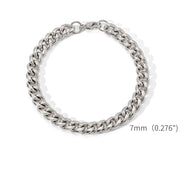 Bracciale da uomo a catena cubana in acciaio inossidabile color oro Bracciale retrò semplice per le donne Accessori di tendenza per gioielli Hip Hop Regalo - Campeda