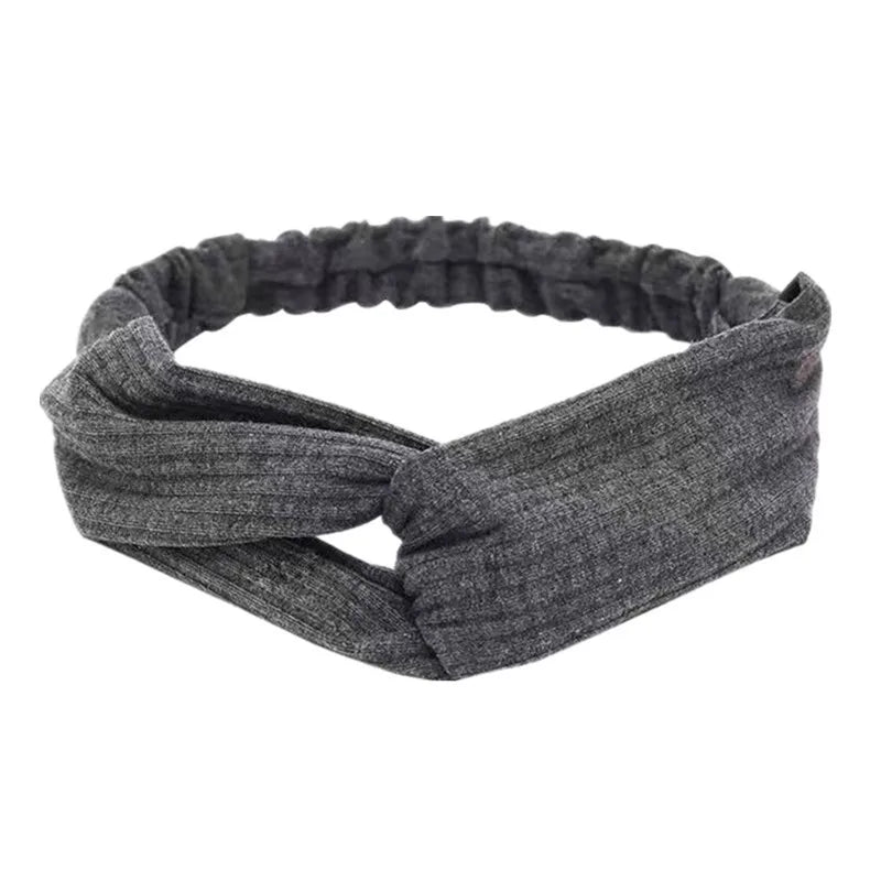 New Boho Women fasce morbide con stampa solida fasce per capelli elastiche con nodo incrociato Vintage turbante bandane fasce per capelli per ragazze accessori per capelli