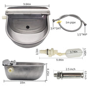 1 Set Ciotola Automatica per Mucca Tubo Alimentatore d'Acqua in Acciaio Galleggiante - immagine 2