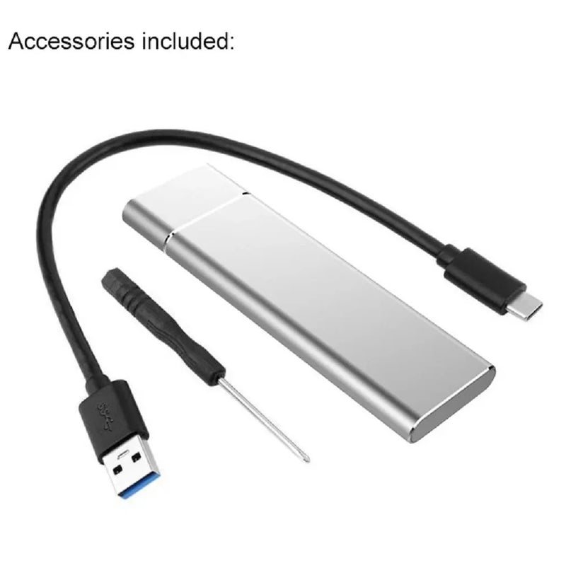 Custodia per disco rigido M.2 HDD in lega di alluminio Scatola per disco rigido B-KEY Scatola per disco rigido esterno Interfaccia USB C Supporto protocollo SATA e NVME