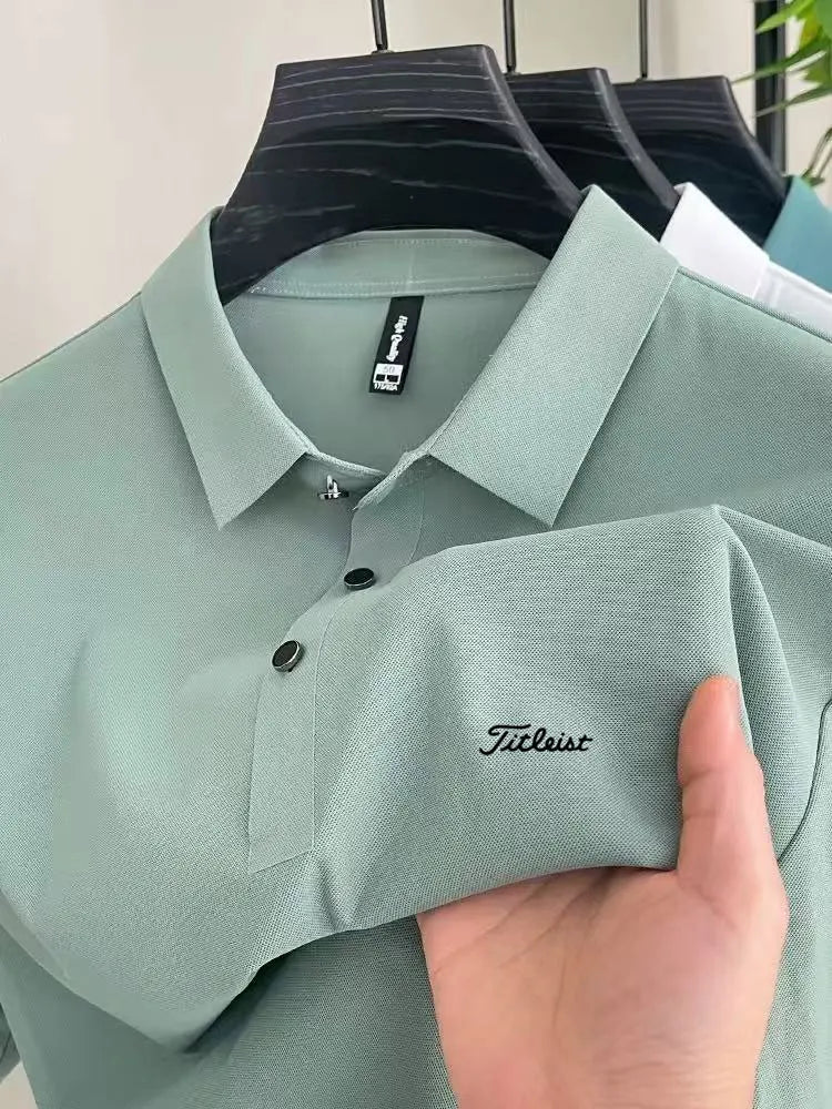 Polo da Golf Uomo Casual per Esterni T-Shirt Estiva di Alta Gamma - immagine 7