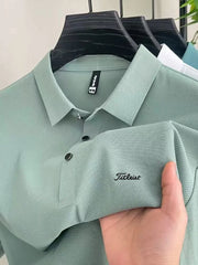 Polo da Golf Uomo Casual per Esterni T-Shirt Estiva di Alta Gamma - Bean green M(US 38)