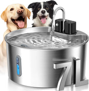 7L In Acciaio Inox Sensore di Ricarica Senza Fili Fontana Acqua per Gatti