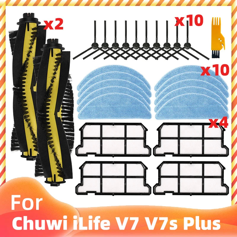 Spazzole laterali intere Filtro filtro Mop Panno per Chuwi iLife V7 / V7s Plus Robot Aspirapolvere Pezzo di ricambio