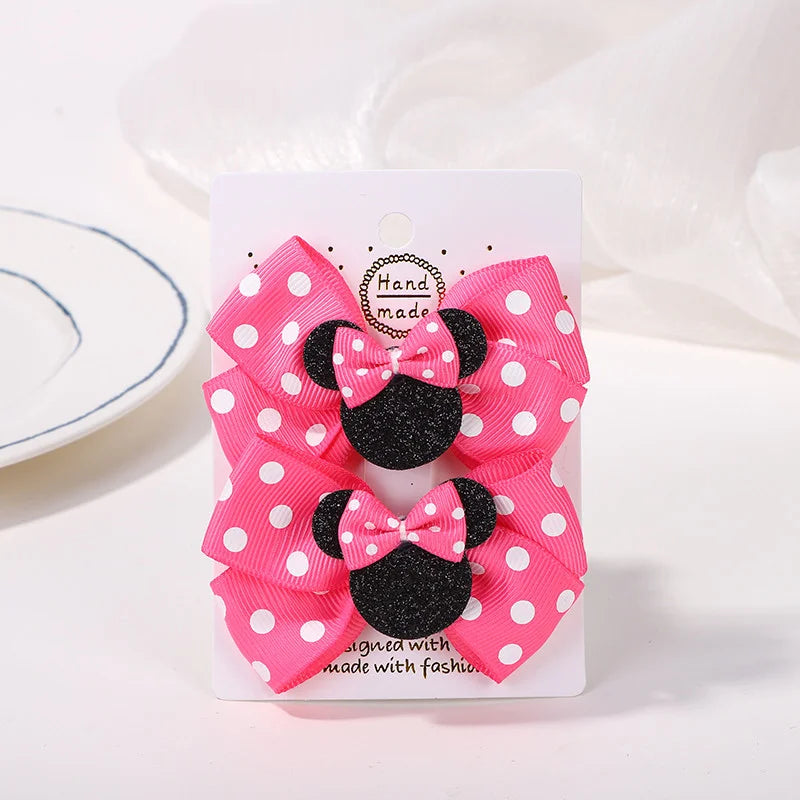 Fermagli per capelli bambina 2 pezzi con fiocco a pois, mollette cartoon adorabili, accessori capelli boutique per bambini - Campeda