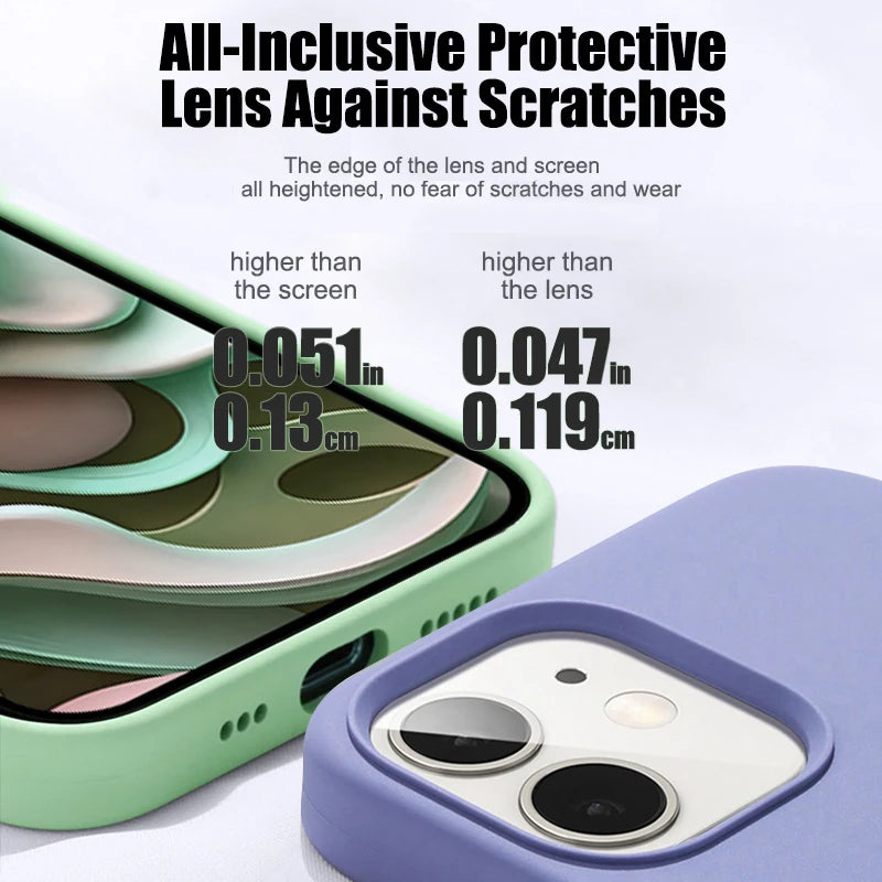 Custodia per telefono in silicone liquido originale per APPLE iPhone 11 13 12 14 15 16 Pro Max Plus 16E Custodie Cover posteriore protettiva antiurto