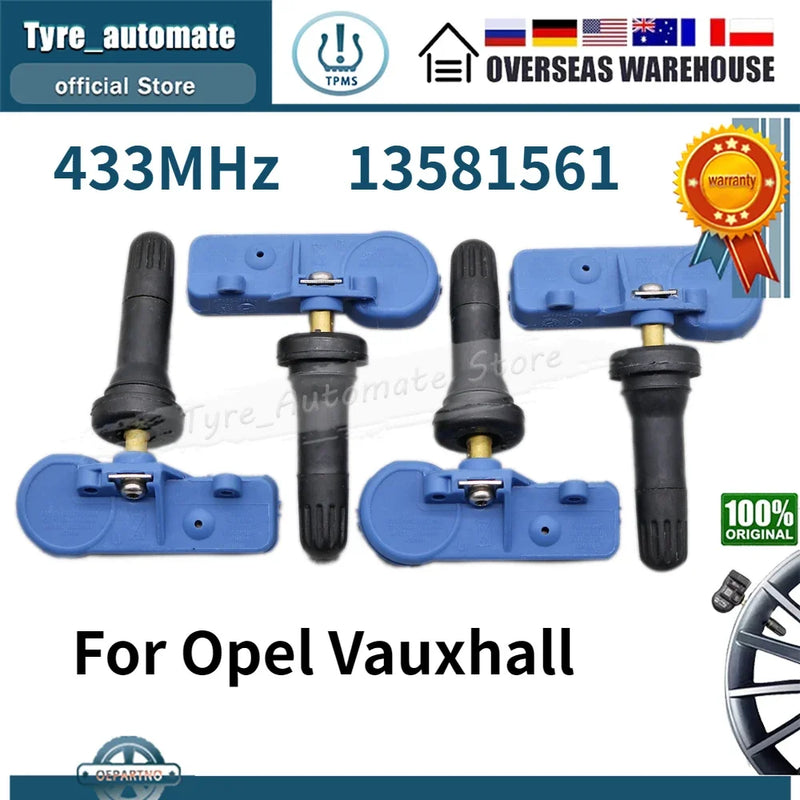 Sistema di monitoraggio della pressione dei pneumatici TPMS PER 2014-2019 Opel Corsa E Adam Vauxhall Chevrolet 433 MHz SENSORE DI pneumatici 13581561