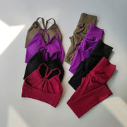 Completo sportivo da donna a vita alta Peach antiurto - immagine 5