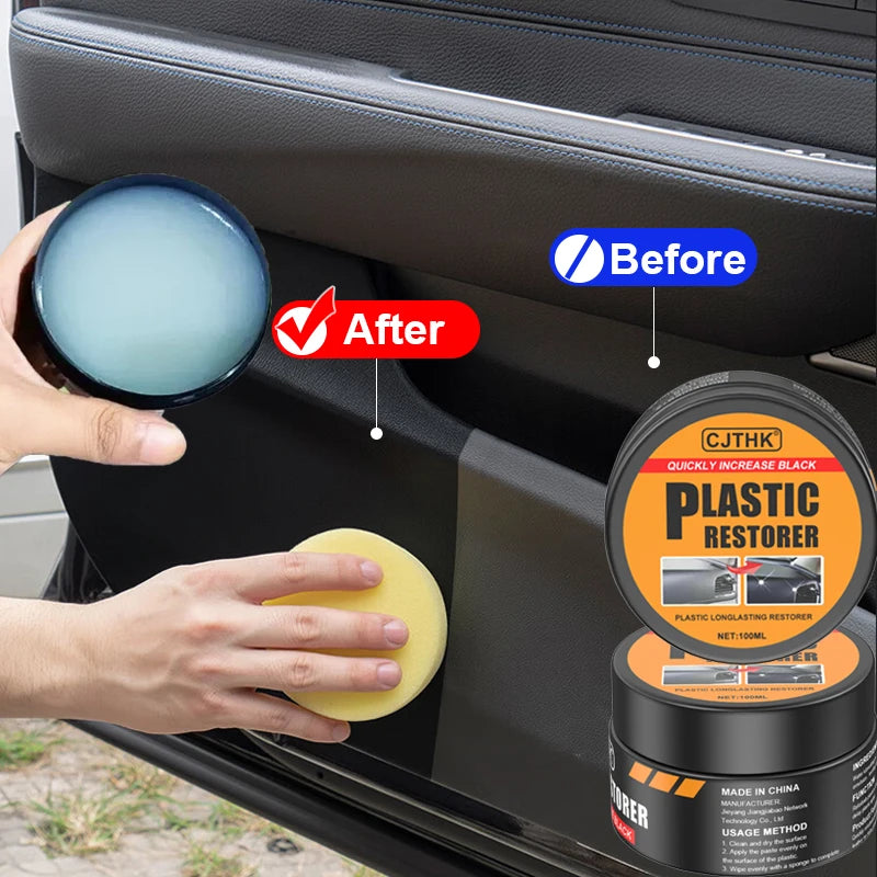 Restauratore di plastica per auto Ritorno al nero lucido Interni Pelle e pannello