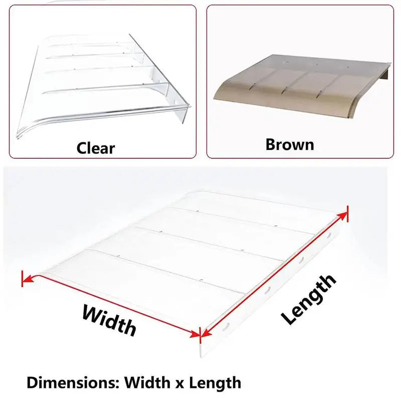 Tettuccio invisibile per porta d'ingresso 40x40 cm finestra PC resistente - immagine 6