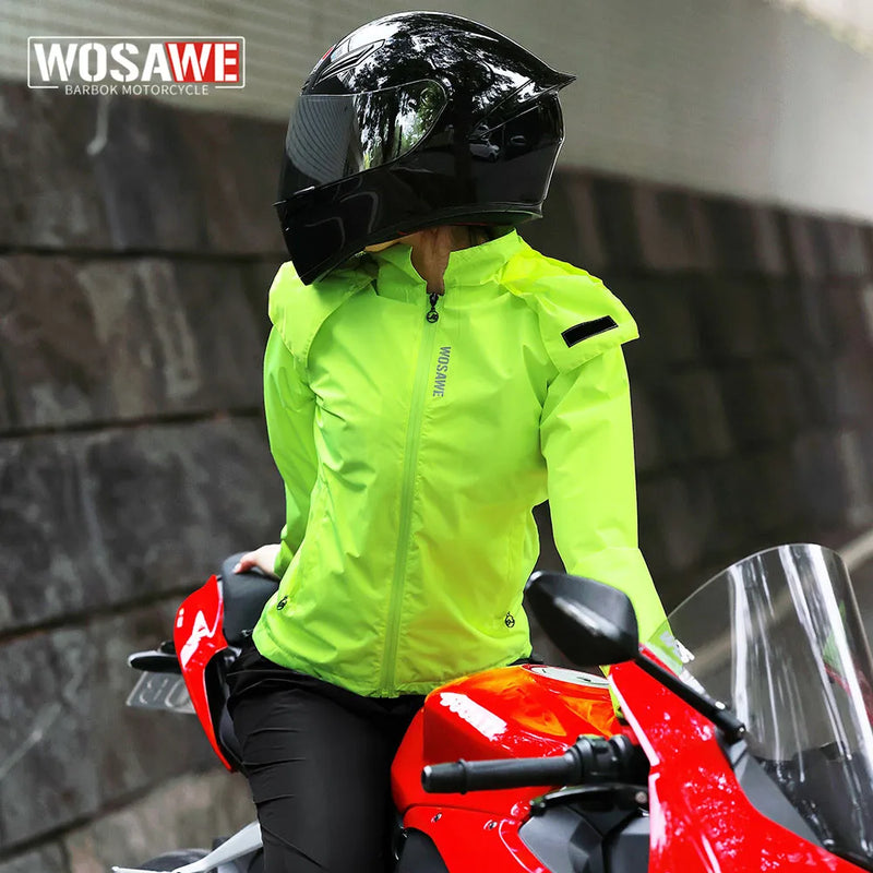 WOSAWE Moto Donna Impermeabile Cap Tasca Equitazione Riflettente Motociclista Split