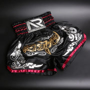 ANOTHERBOXER Muay Thai Pantaloncini MMA Ricamo Sport Fitness Combattimento Kickboxing - immagine 6