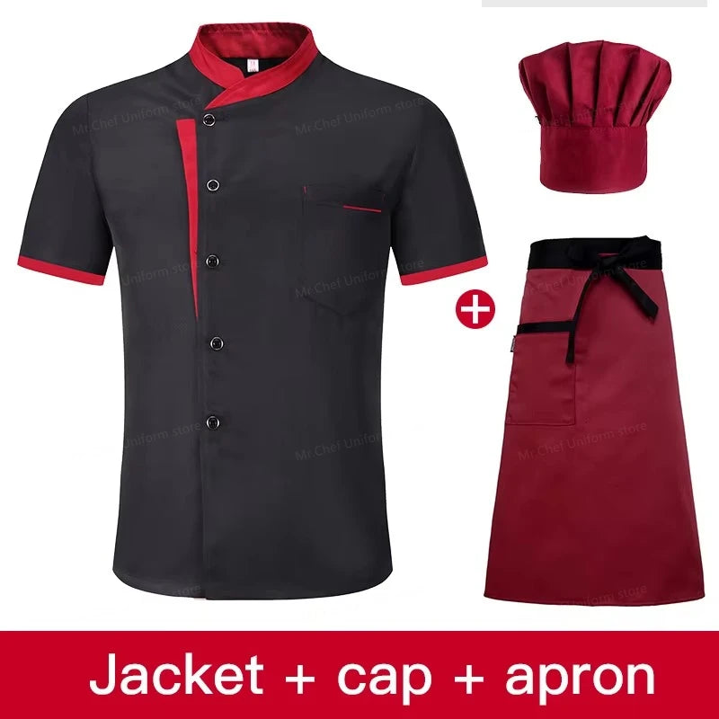 Set da chef estivo a maniche corte Ristorante Hotel Cucina Abbigliamento lavoro Uomo - immagine 4
