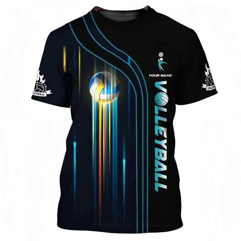 Magliette grafiche da pallavolo di moda per uomo Estate Casual Nome personalizzato - immagine 14