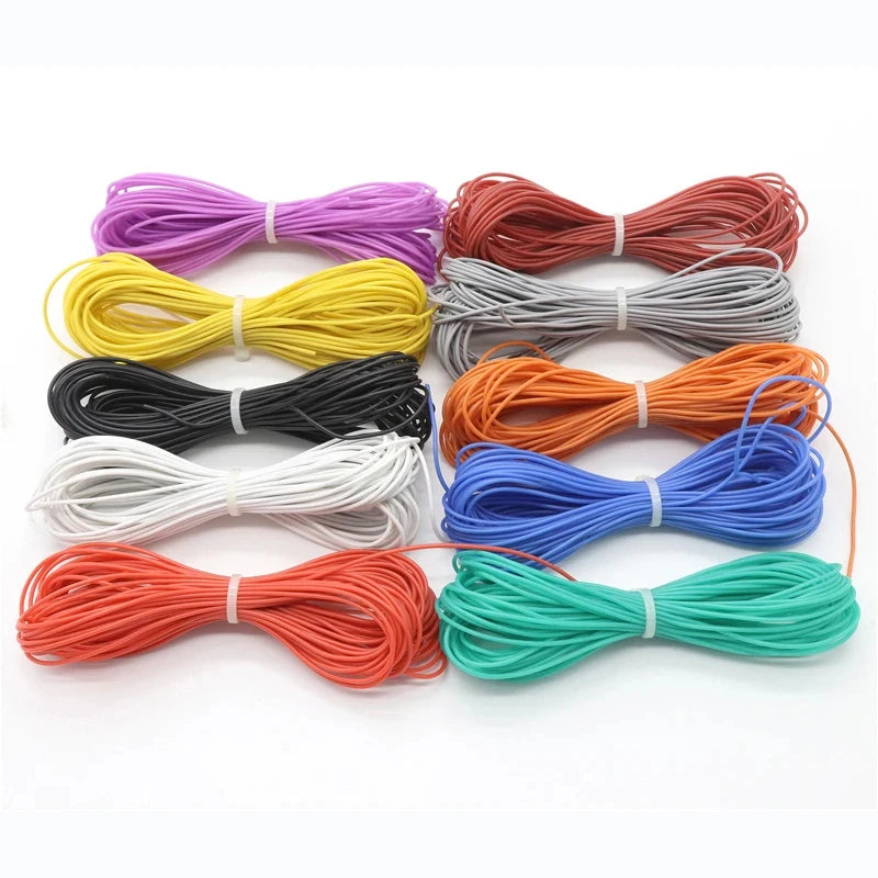 1/5/10M Gomma di Silicone Morbida Cavo di Rame 30 28 26 24 22 20-8AWG Flessibile FAI DA TE HA CONDOTTO Le Fili di Illuminazione Cavo di Alimentazione Elettrica Auto fili