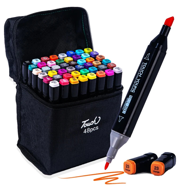 Set di pennarelli artistici oleosi a doppia testa da 24-80 colori per disegnare - immagine 9