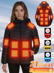 Elegante cappotto riscaldato invernale da donna 21/15/2 Aree di riscaldamento - immagine 8