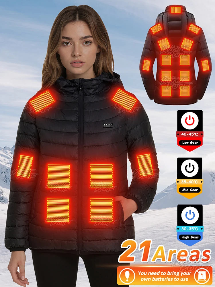 Elegante cappotto riscaldato invernale da donna 21/15/2 Aree di riscaldamento - 21Areas-Women AS(M) - immagine 5
