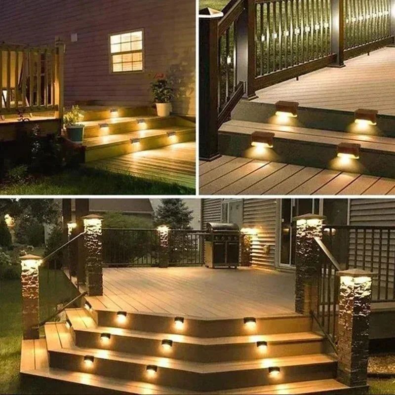 Luci solari per ponte confezione da 12 luci per gradini per esterni lampada solare a Led impermeabile per ringhiera scale recinzione per gradini Patio e percorso