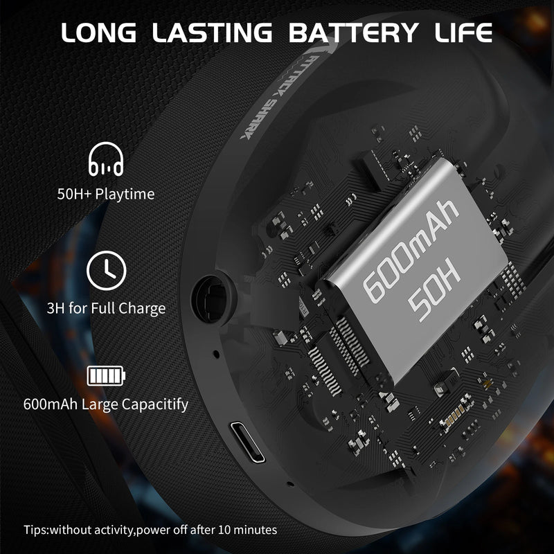 ATTACK SHARK L80 Cuffie da gioco ultraleggere da 180 g, microfono collegabile, wireless cablato/Bluetooth/2.4G, audio stereo a 5.1 canali
