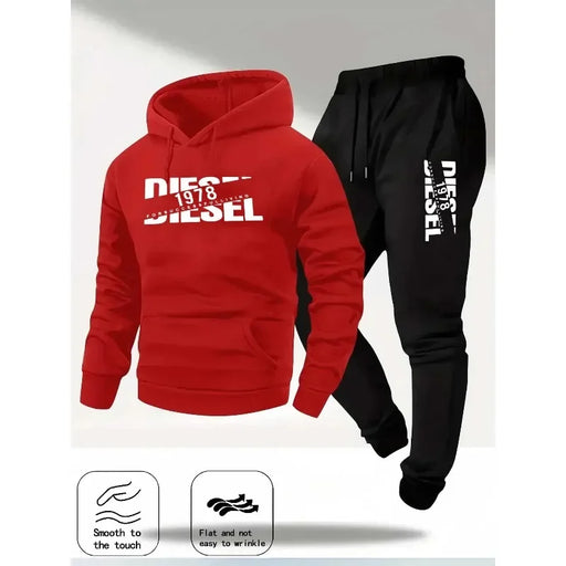 Tuta sportiva uomo 2 pezzi – felpa con cappuccio e pantaloni casual, outfit primavera, autunno/inverno moda streetwear - Campeda