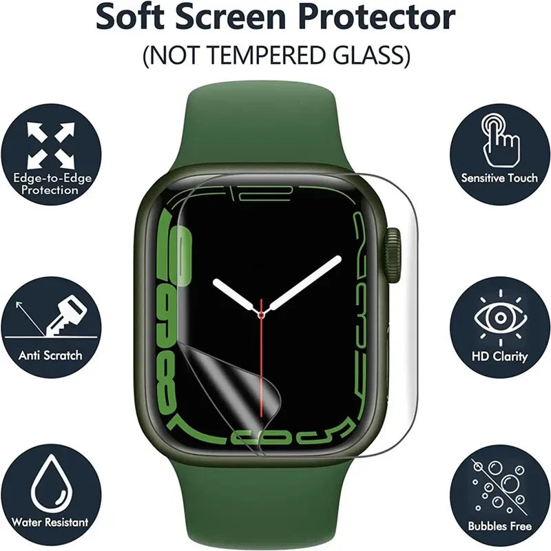 5PCS Hydrogel Film for Apple Watch 9 5 6 10 3 2 11 40MM 44MM 42MM 46MM Screen Protector for Apple Watch Ultra 49MM 7 8 41MM 45MM