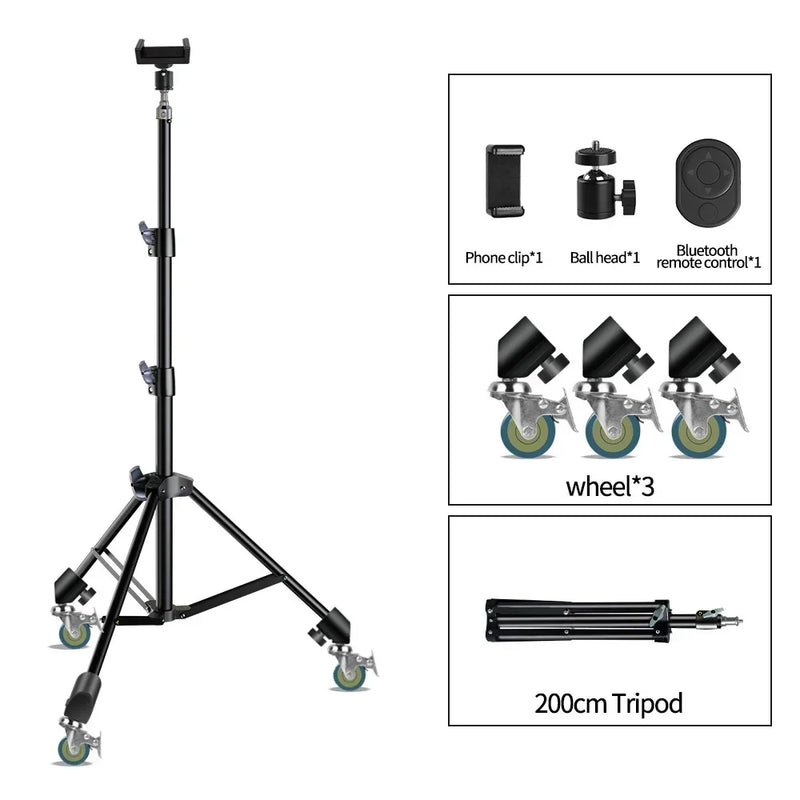 Treppiedi per selfie da 200/170/150/55 cm in alluminio - immagine 7
