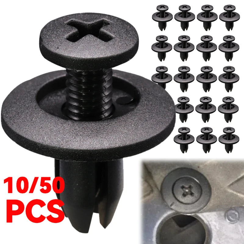 Rivetti Auto 8mm in Plastica Nera – Clip di Fissaggio Premium per Paraurti, Parafango e Pannelli, Compatibili con Toyota, Nissan, Kia, Subaru - Campeda