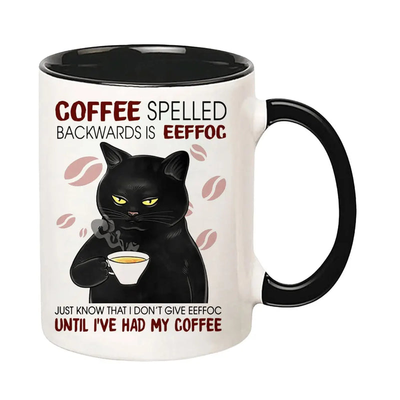 Tazza da tè pomeridiano per gatti da 11 once tazza da caffè multifunzionale in ceramica tazza da caffè in porcellana tazza da caffè tazza da caffè per gli amanti dei gatti