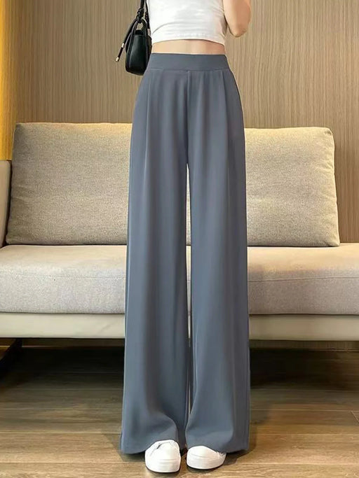 Pantaloni eleganti donna da completo gamba dritta nero/grigio, slim o larghi, comodi e snellenti - Campeda
