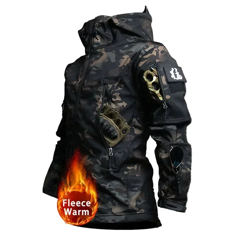Tuta da combattimento Soft Shell Uniforme militare Giacche militari Top con cappuccio - immagine 11