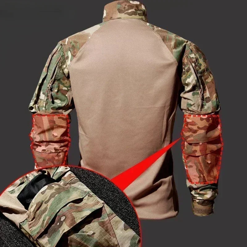 Tute mimetiche Camicie tattiche Set da allenamento Multi-tasca Army Multicam Uniformi - immagine 5