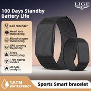 LIGE Braccialetti intelligenti senza schermo con frequenza cardiaca Sonno AI Monitor