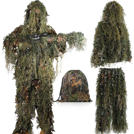 JOAXOR Ghillie Suit Tute da caccia mimetiche con foglie 3D