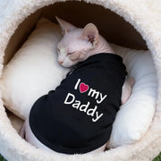 1 maglietta a gilet per cani con scritta I love dad/mom - immagine 4