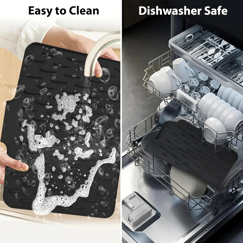 Tappetino Scolapiatti in Silicone con Drenaggio Integrato Pratico, resistente e facile da pulire per cucina e lavello