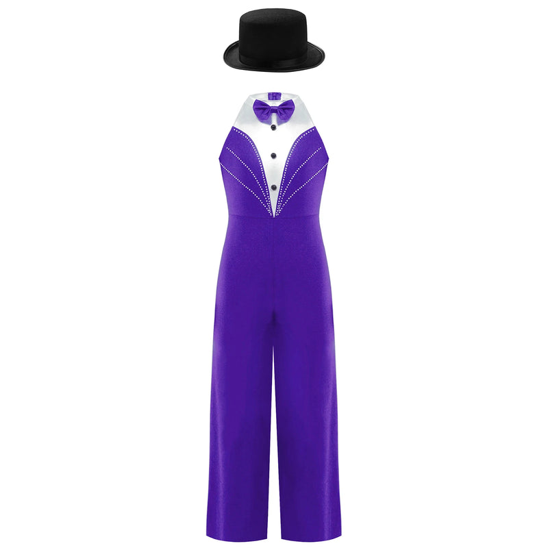 Costume da ballo jazz per bambina senza maniche con nappe e paillettes - immagine 4