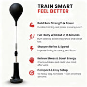 Sacco da Boxe Cobra Reflex con Asta Regolabile – Allenamento Velocità e Riflessi Home Fitness - Campeda