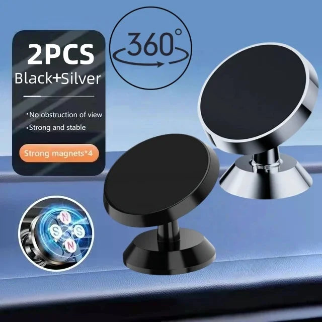 Supporto magnetico per telefono auto universale iPhone Xiaomi Huawei Samsung Adesivo - Black Silver-Rotate - immagine 16