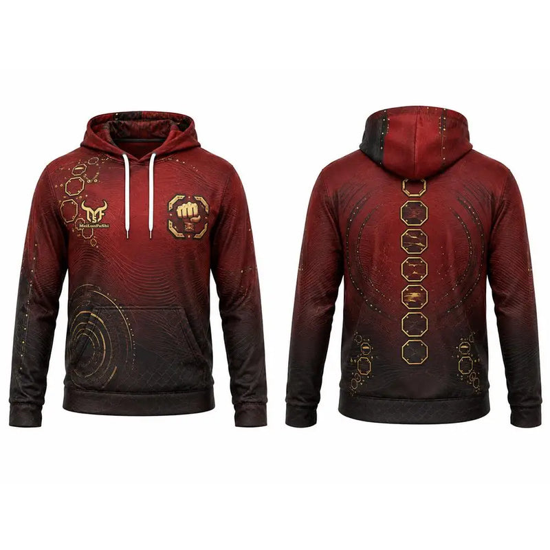 Felpa con Cappuccio da Uomo per MMA e Boxe Grafica Sportiva Combattimento - immagine 5
