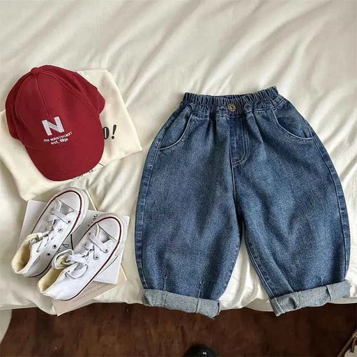 Autunno Bambini Pantaloni in denim Jeans larghi per ragazzi e ragazze Casual Trendy