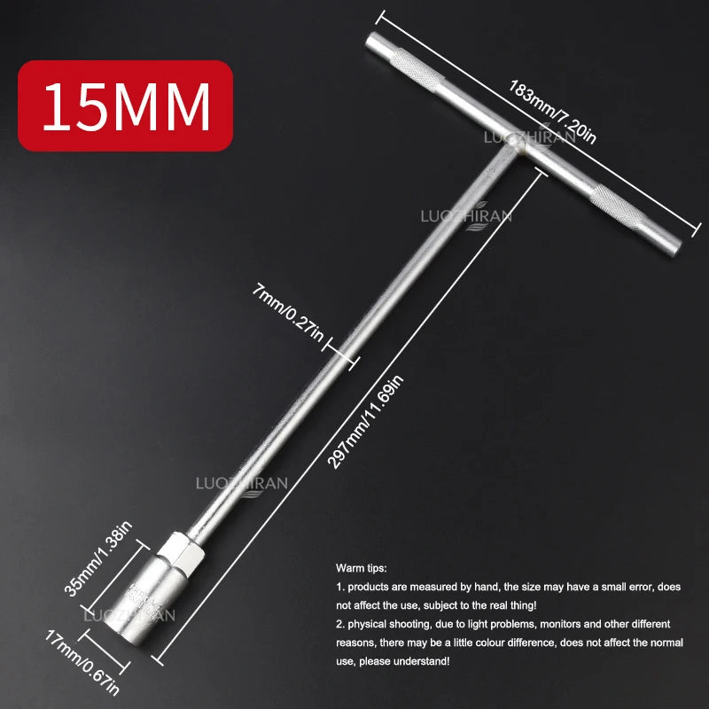 Chiave a Bussola con Impugnatura a T 6-19mm, Chiave Esagonale Estesa di Grado Industriale, Utensile Manuale a Forma di T per Riparazione Auto, Bici, Macchinari e Uso Domestico