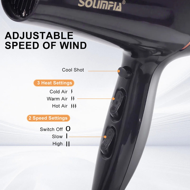 Professional 6-level Salon Industrial Grade Hair Dryer, Quick Drying, High Temperature Hair Styling Tool, Home BBQ