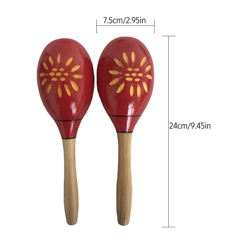 Maracas in Legno – Coppia Shakers a Percussione Strumento musicale educativo per bambini e principianti