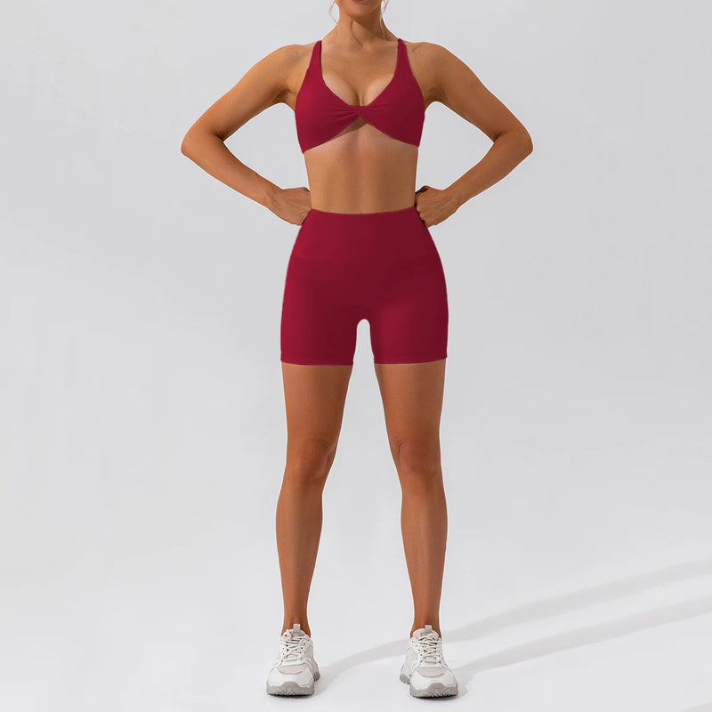 Completo fitness donna 2 pezzi hearuisavy – leggings push up vita alta e top maniche lunghe, traspirante quick dry - Campeda