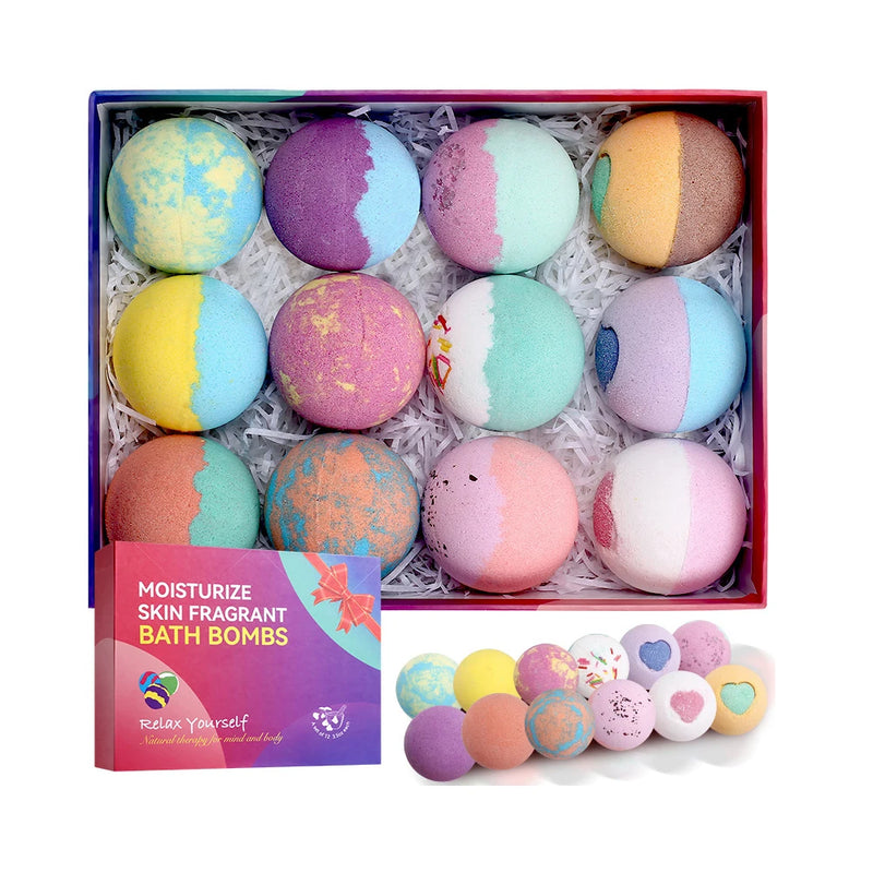 Bombe da bagno per donna Set regalo 12 pezzi Effetto fizz meraviglioso naturale - immagine 2