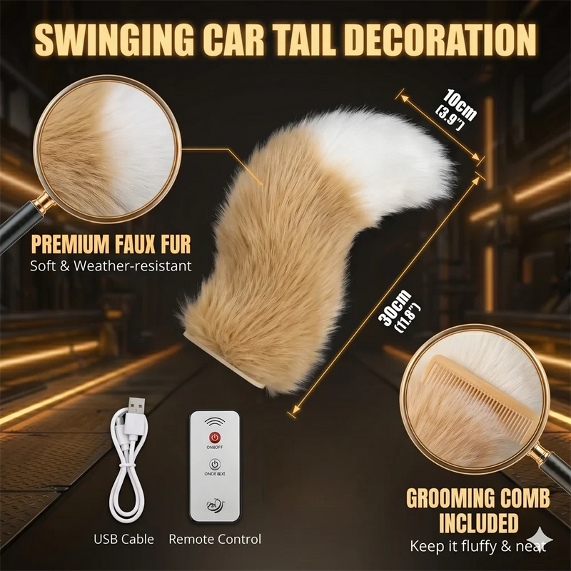 Coda Elettrica Oscillante per Auto, Simpatico Ornamento Peluche in Movimento per Interni ed Esterni Auto, Decorazione Scooter con Telecomando